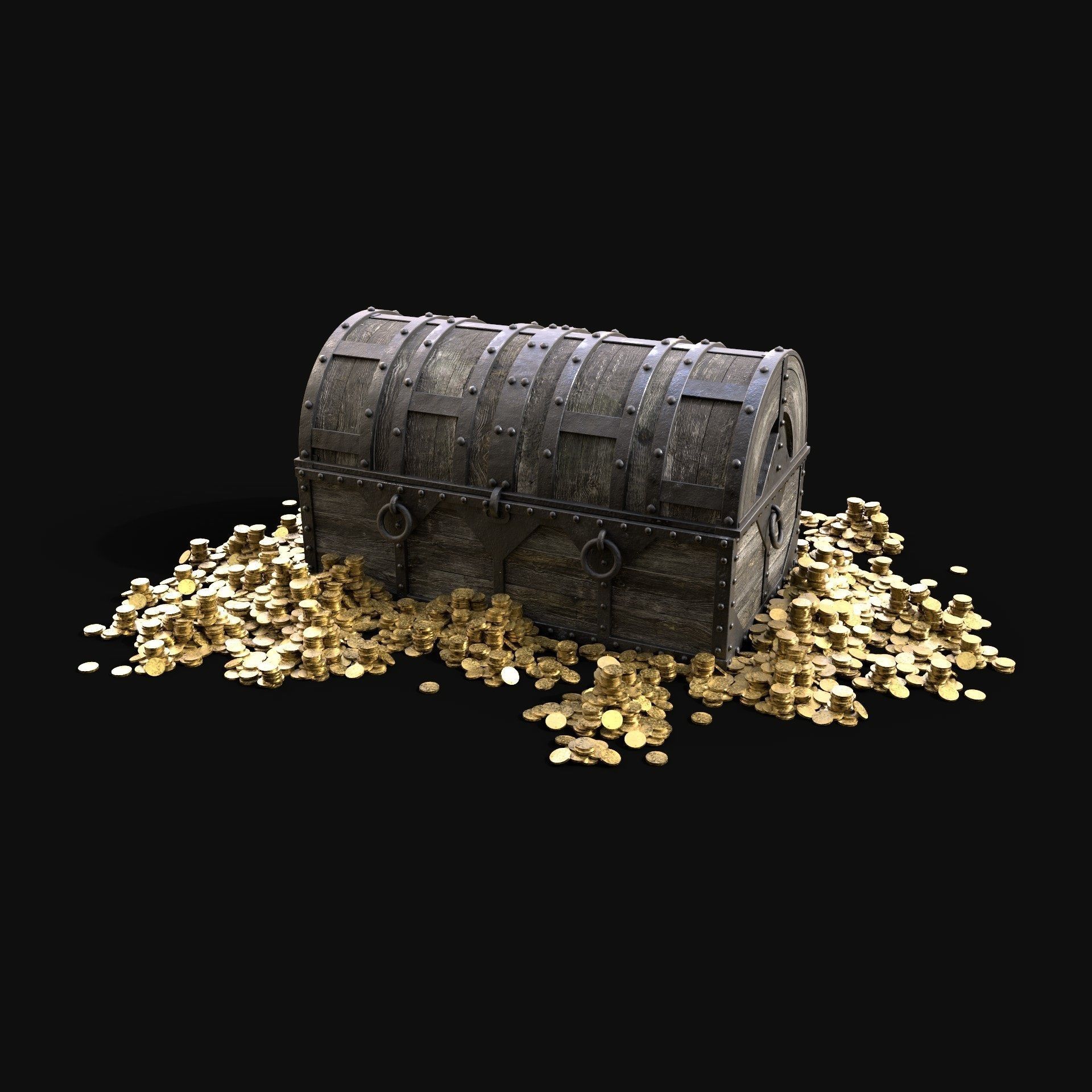 TREASURE GOLD PILE CHEST TABLE LOOT LOOTBOX PIRATE PACK 3D Model Collection_2