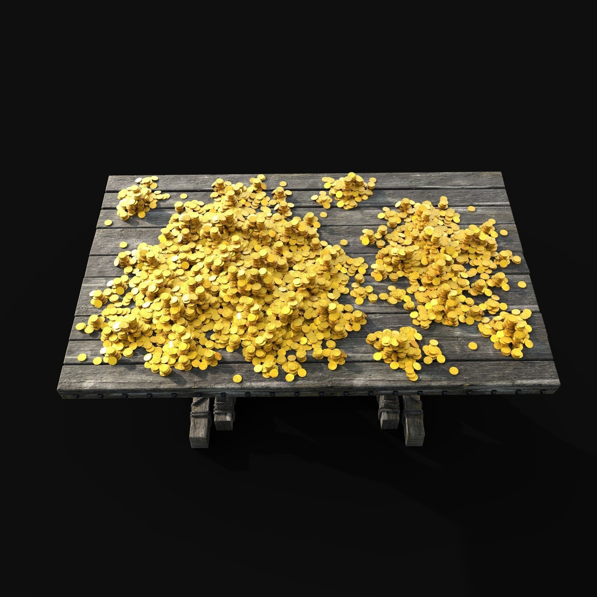 TREASURE GOLD PILE CHEST TABLE LOOT LOOTBOX PIRATE PACK 3D Model Collection_12