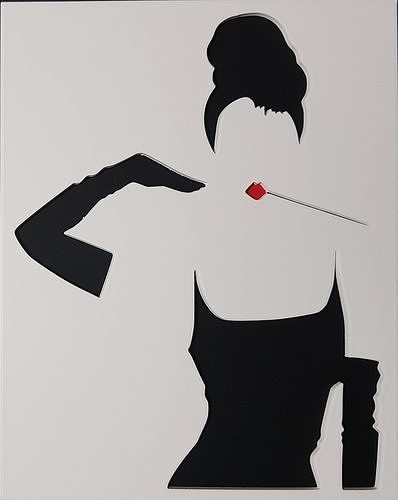 Audrey Hepburn 3D wall picture outline 3D print model 3D print model