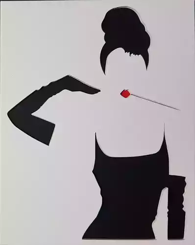 Audrey Hepburn 3D wall picture outline 3D print model
