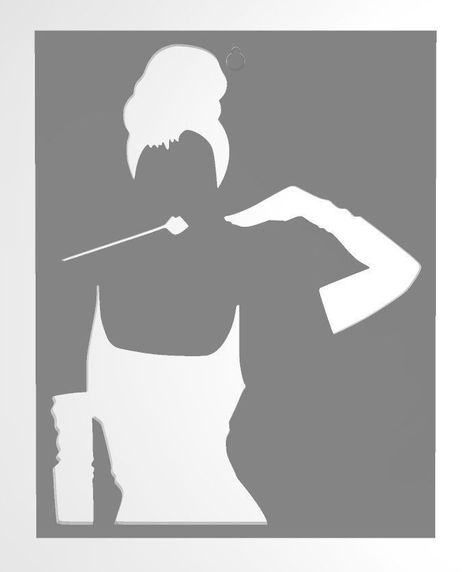 Audrey Hepburn 3D wall picture outline 3D print model 3D print model_1