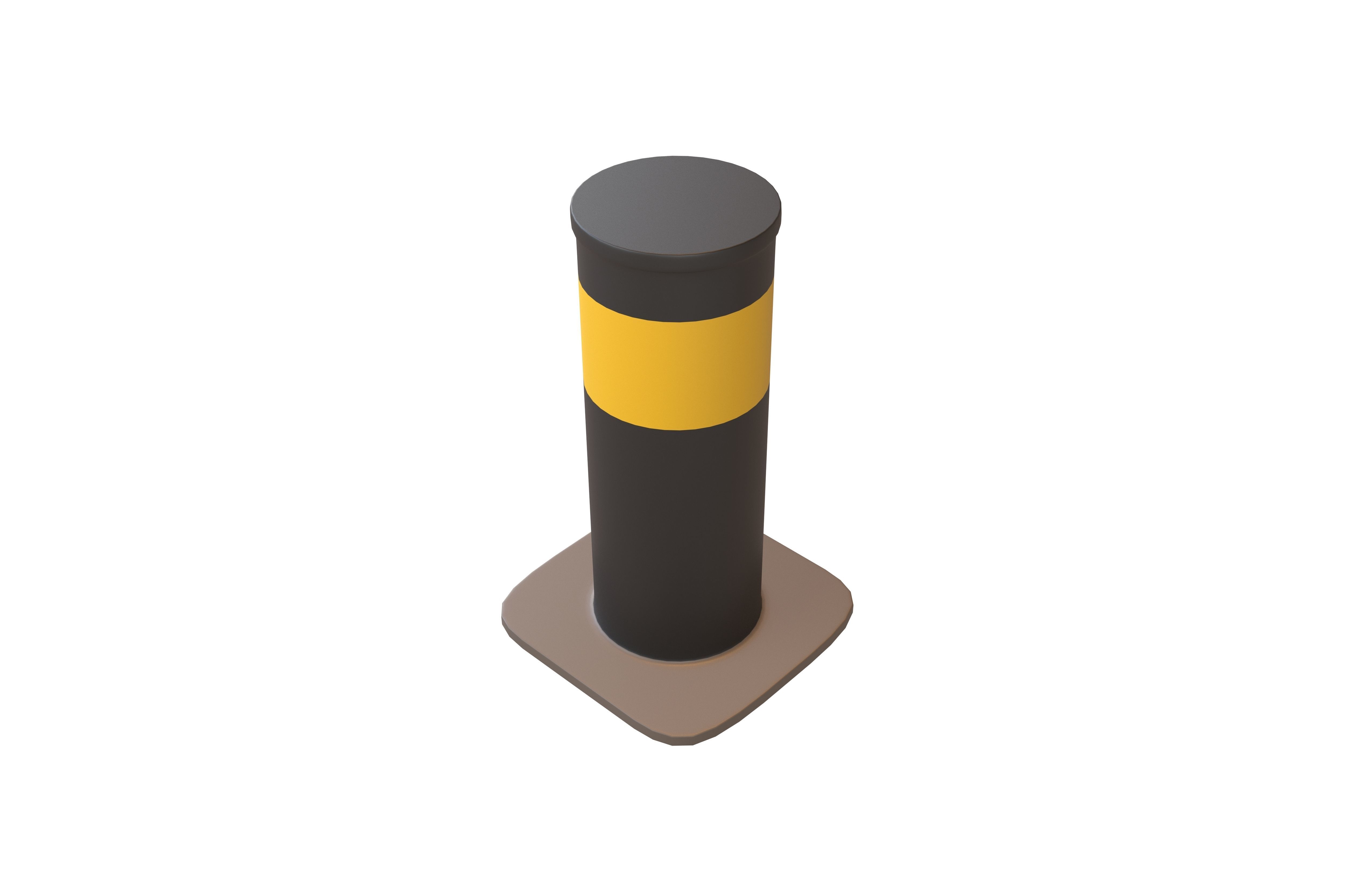 Security Bollard v1 002 Low-poly 3D model_2