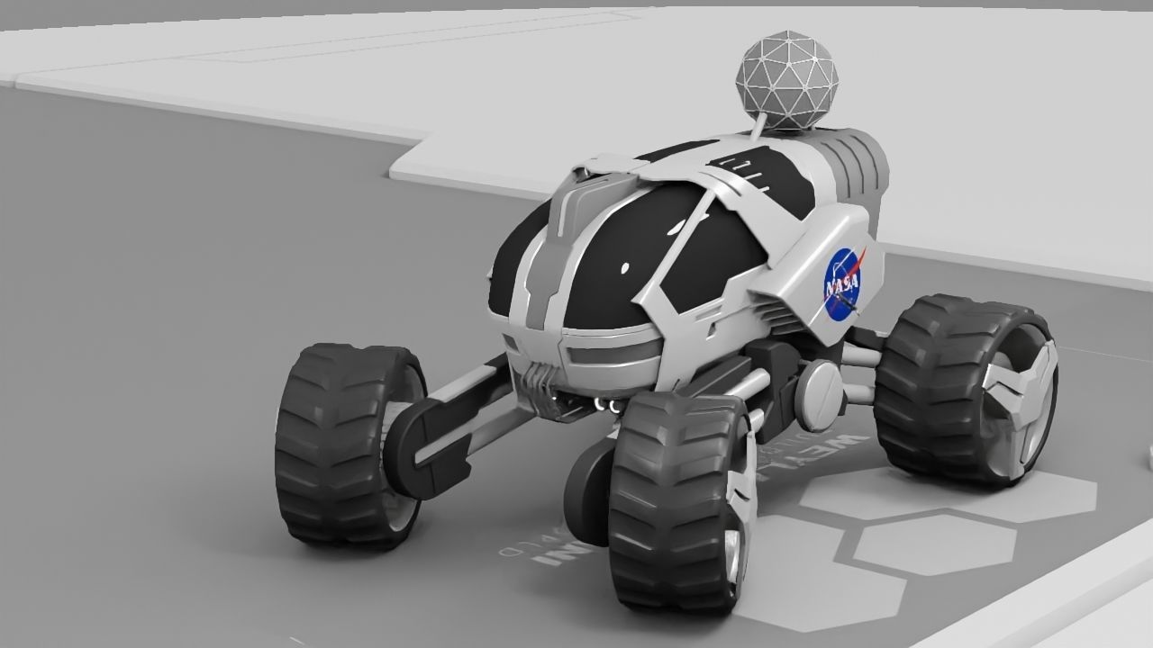 sci-fi planet explorer truck 3D model_2