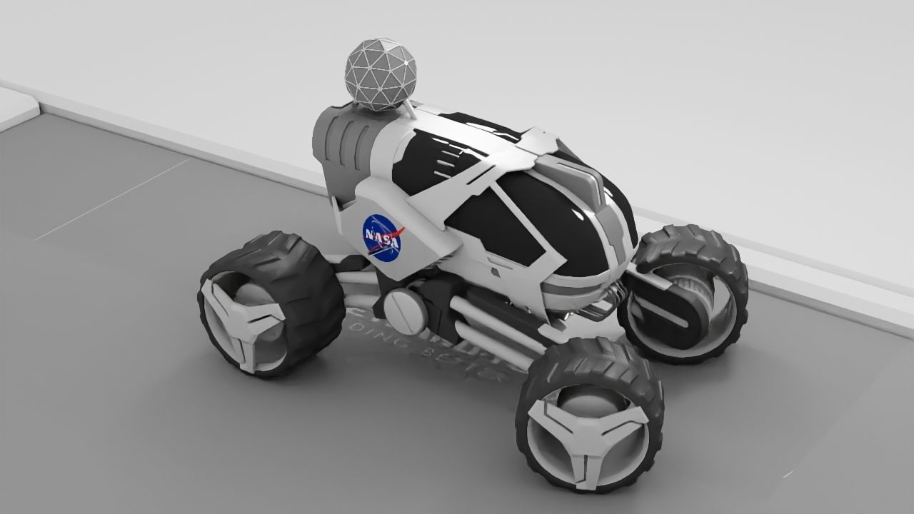 sci-fi planet explorer truck 3D model_4