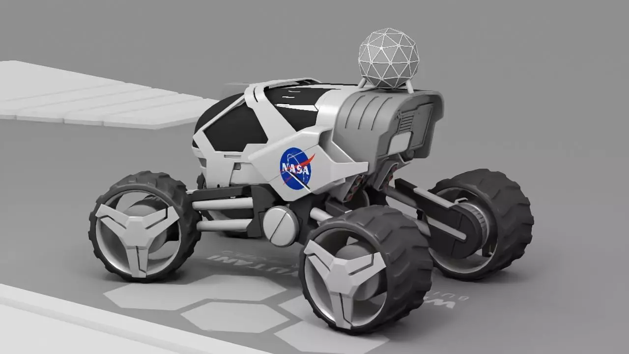 sci-fi planet explorer truck 3D model_0