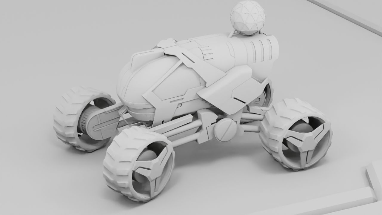 sci-fi planet explorer truck 3D model_6