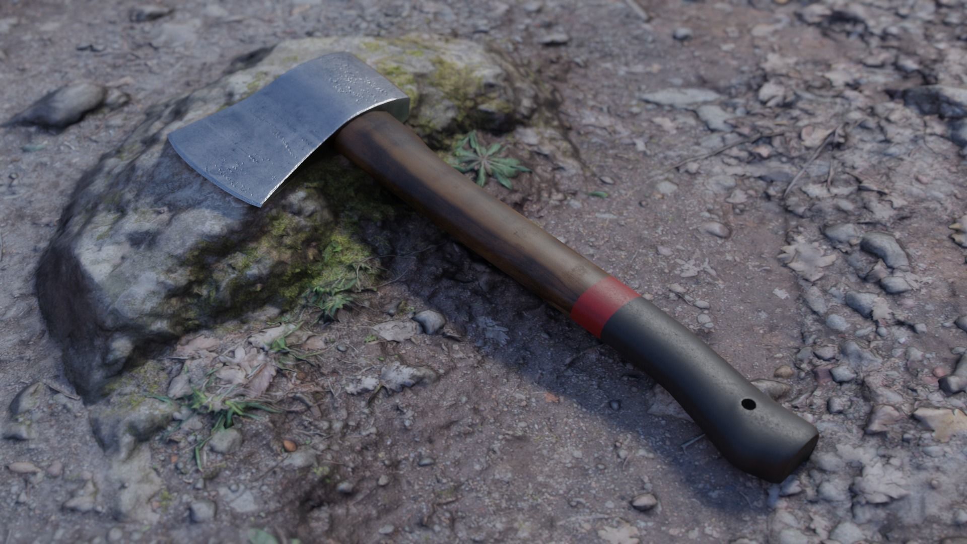 Camp Survival Hatchet Low-poly 3D model_2
