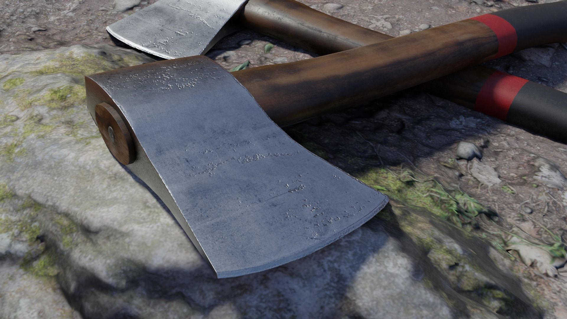 Camp Survival Hatchet Low-poly 3D model_4