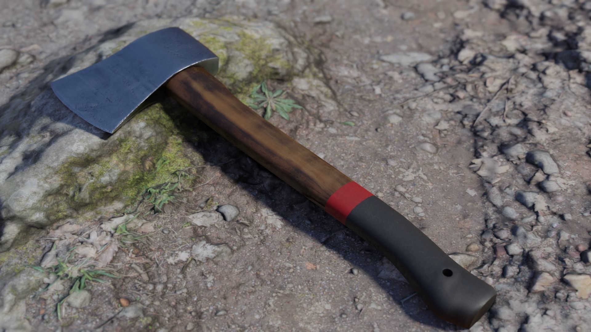 Camp Survival Hatchet Low-poly 3D model_12