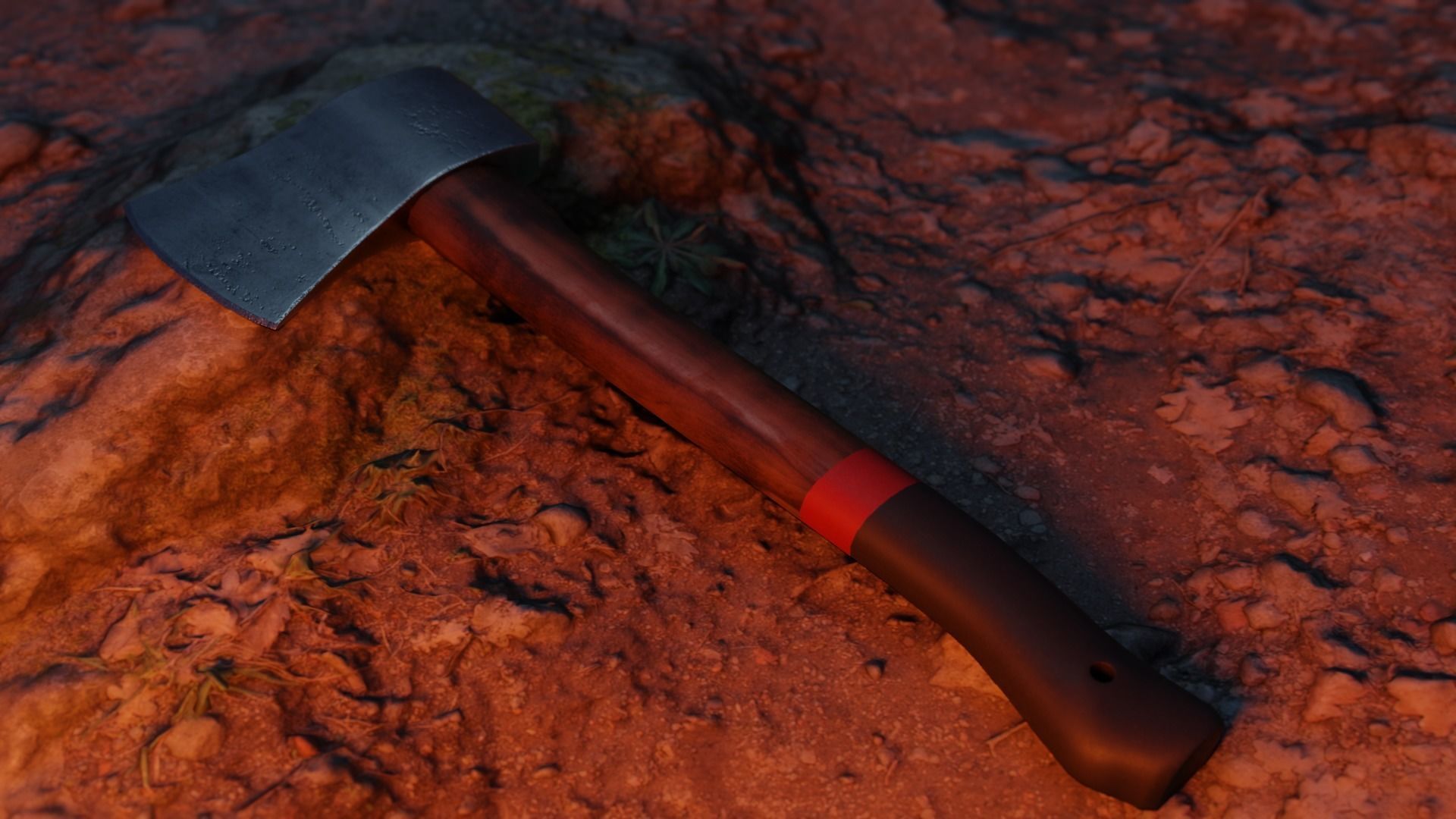 Camp Survival Hatchet Low-poly 3D model_8