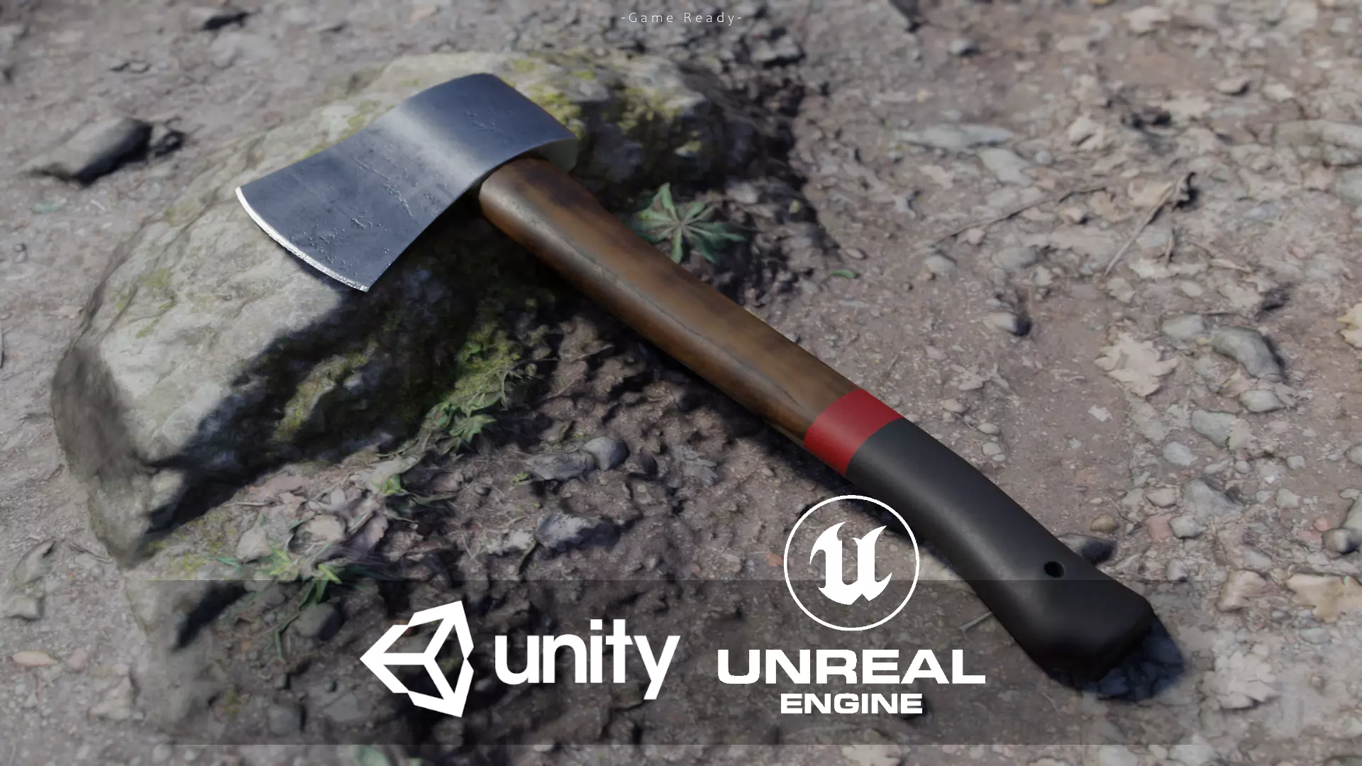 Camp Survival Hatchet Low-poly 3D model_0