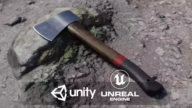 Camp Survival Hatchet Low-poly 3D model