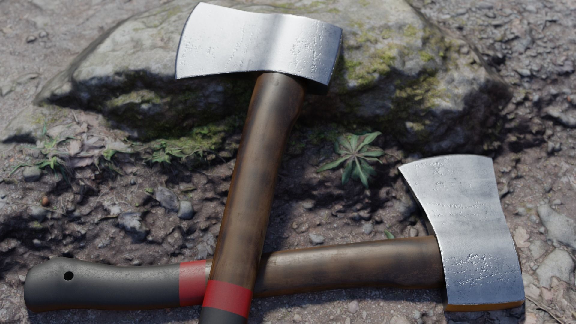 Camp Survival Hatchet Low-poly 3D model_13