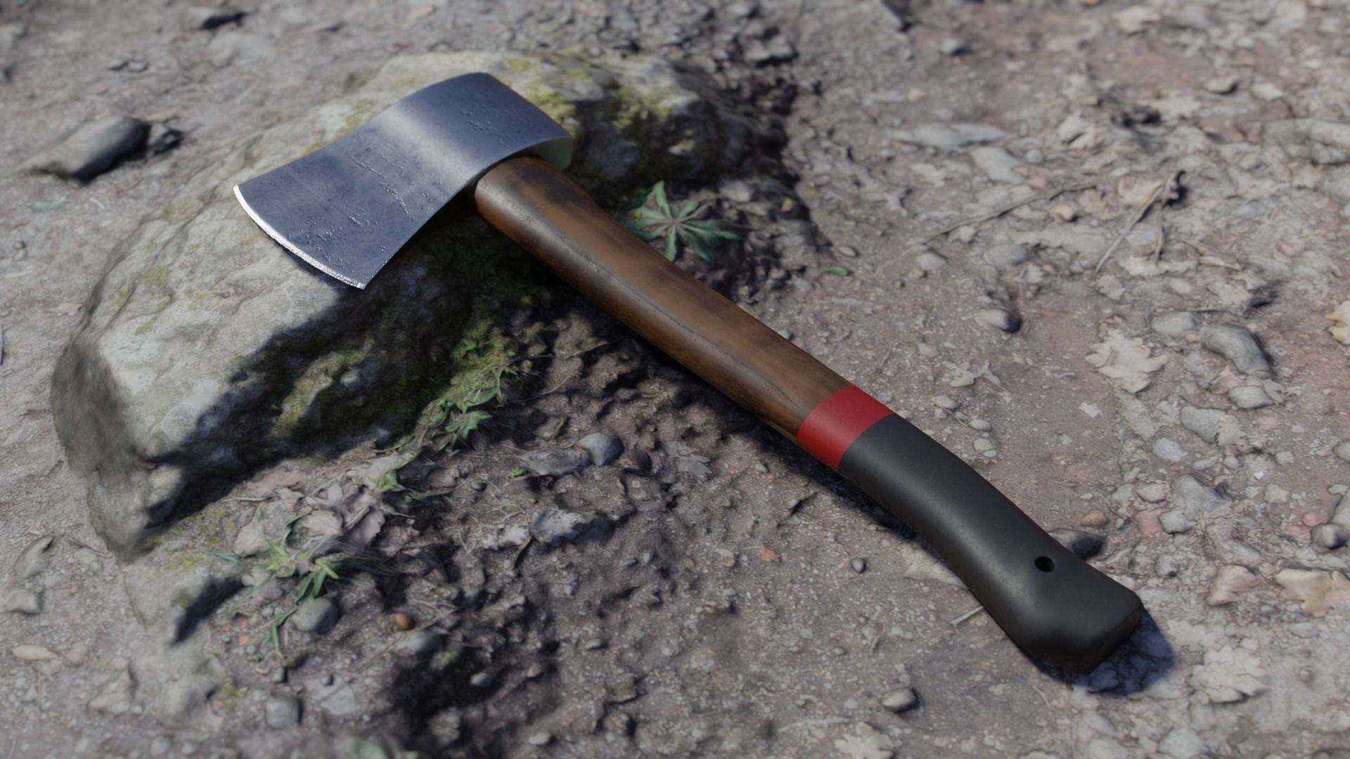 Camp Survival Hatchet Low-poly 3D model_11