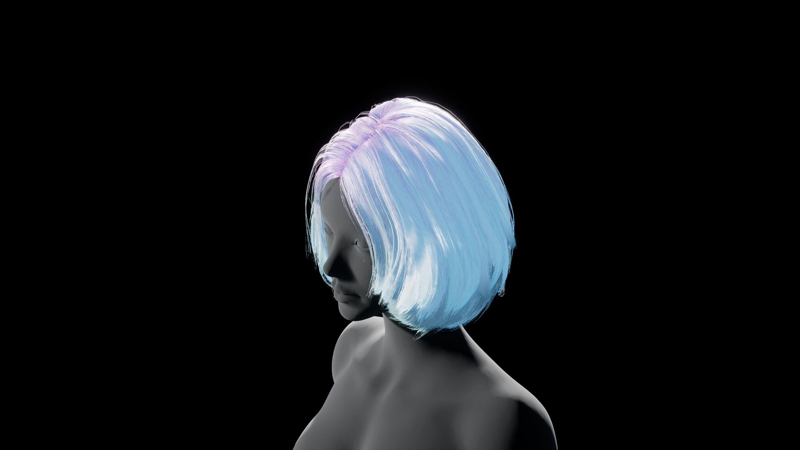 Hairstyle pack x10 pieces Real-Time cards Rigging Skining Low-poly 3D model_50