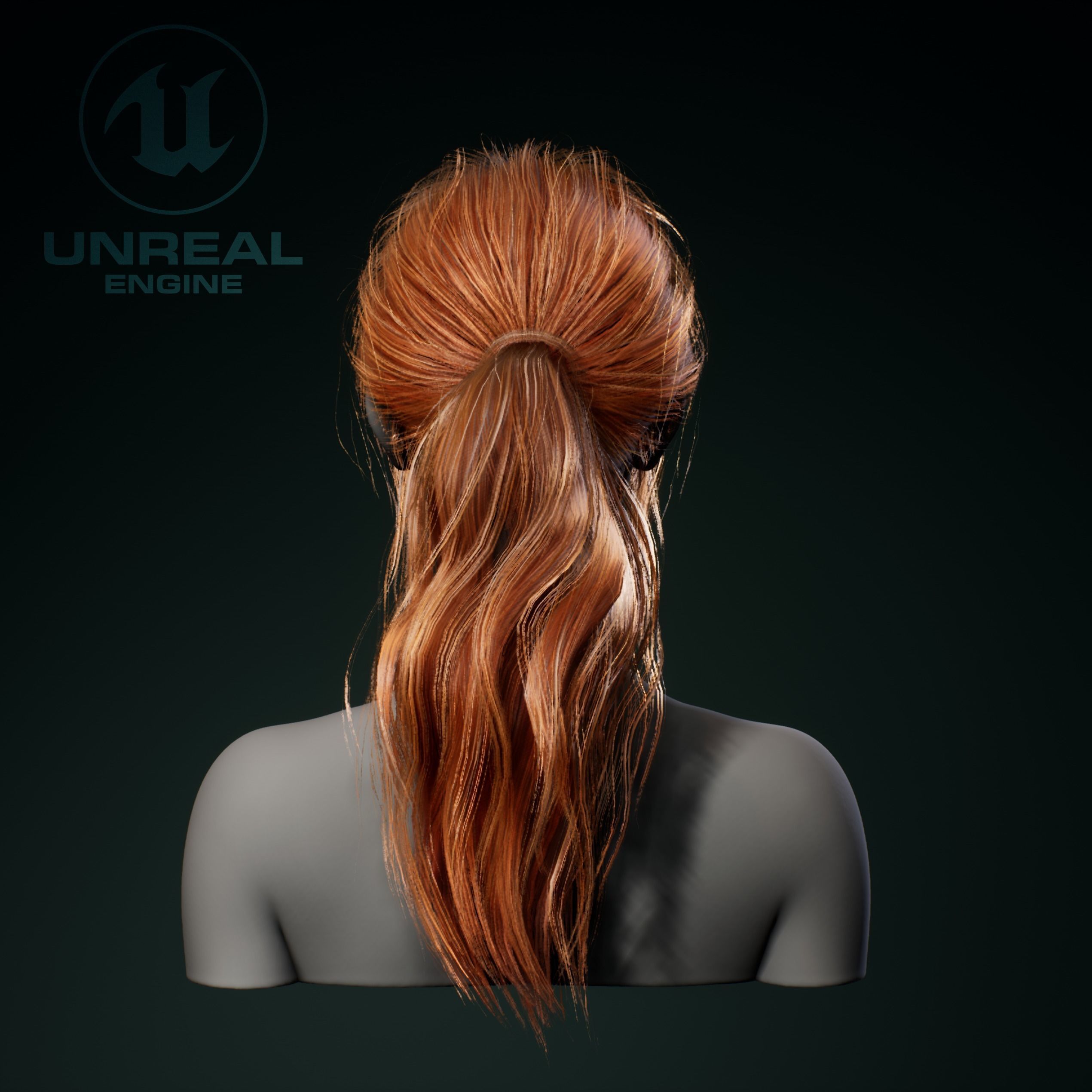 Hairstyle pack x10 pieces Real-Time cards Rigging Skining Low-poly 3D model_18