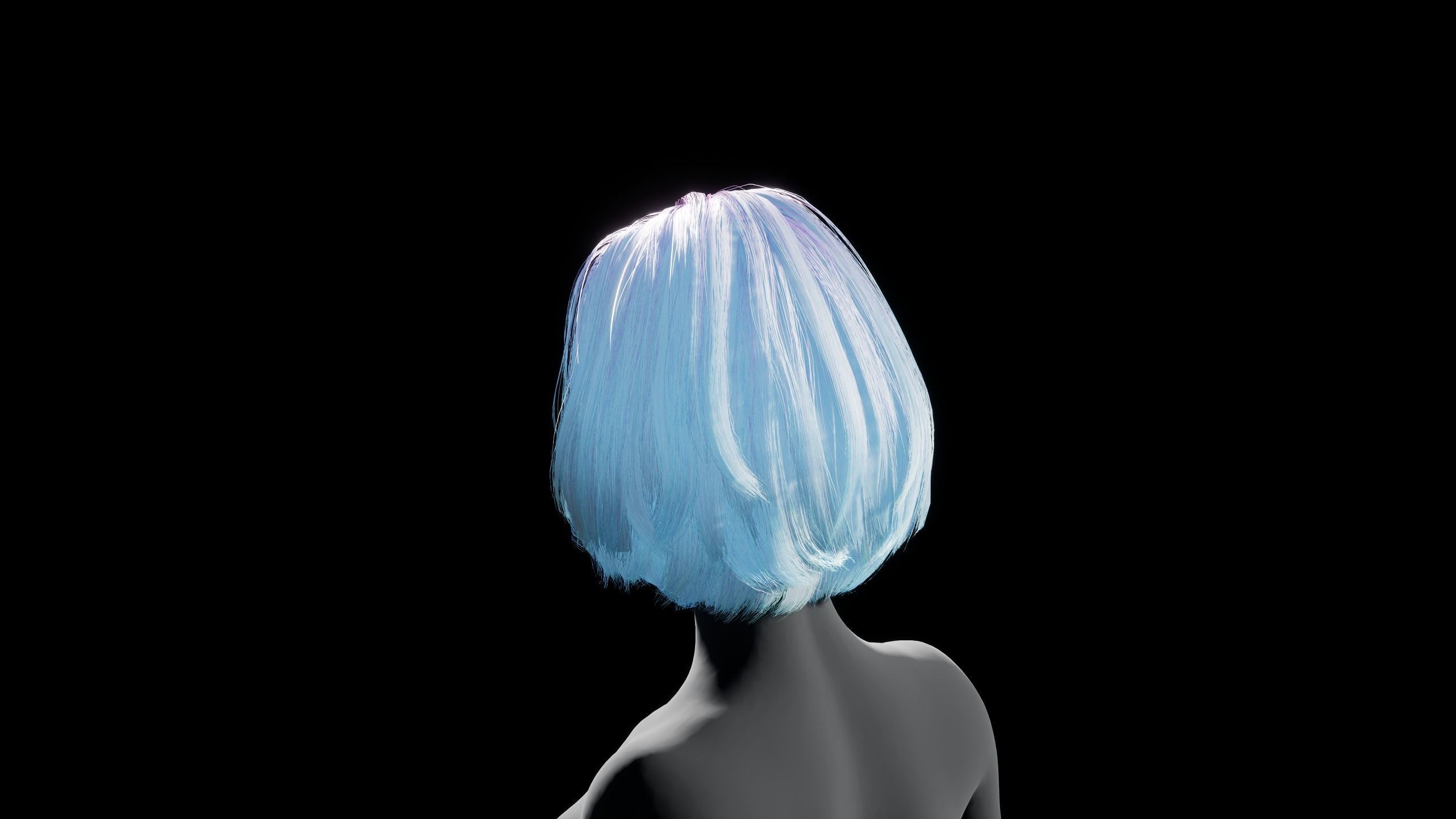 Hairstyle pack x10 pieces Real-Time cards Rigging Skining Low-poly 3D model_51