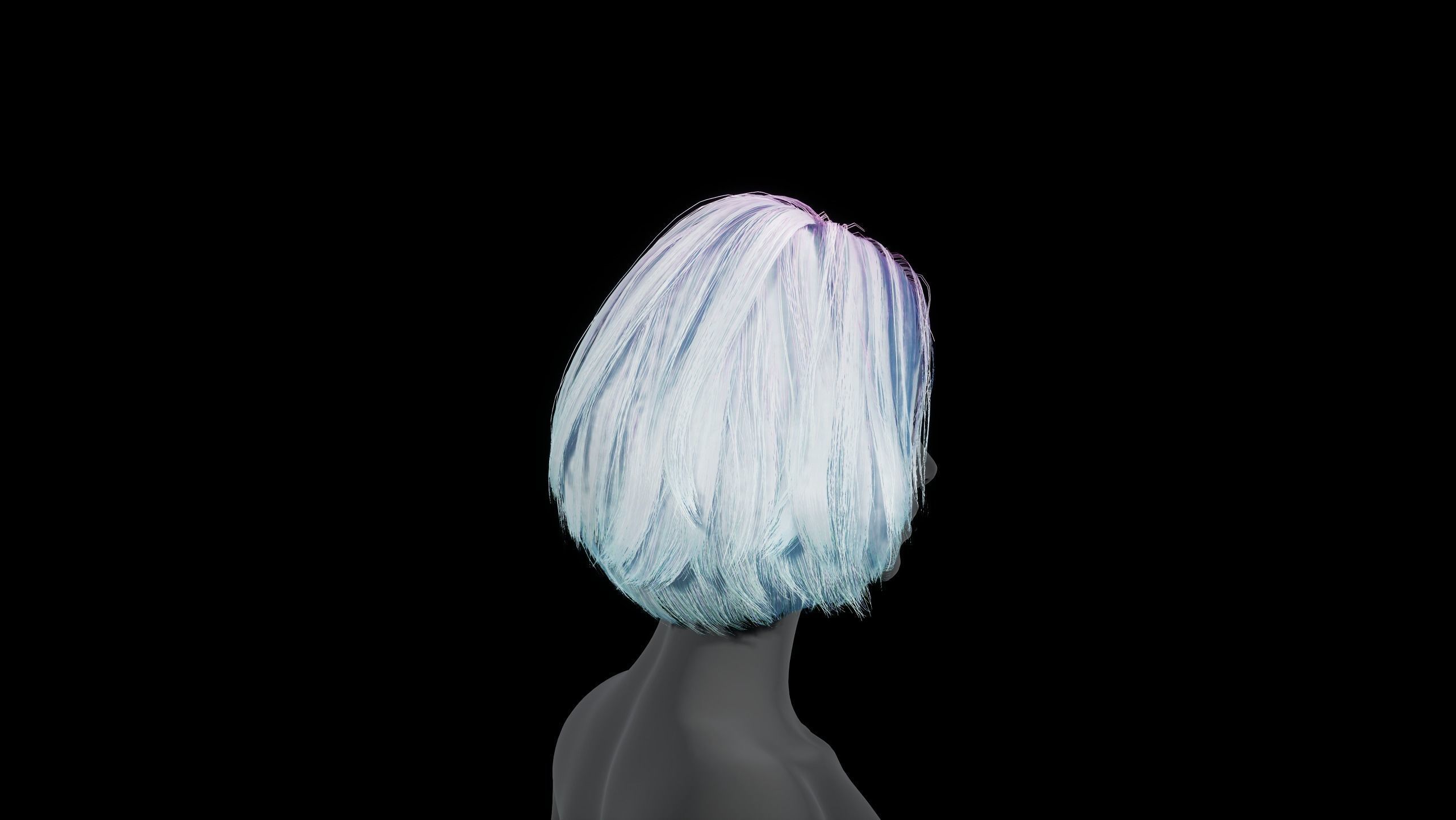 Hairstyle pack x10 pieces Real-Time cards Rigging Skining Low-poly 3D model_52