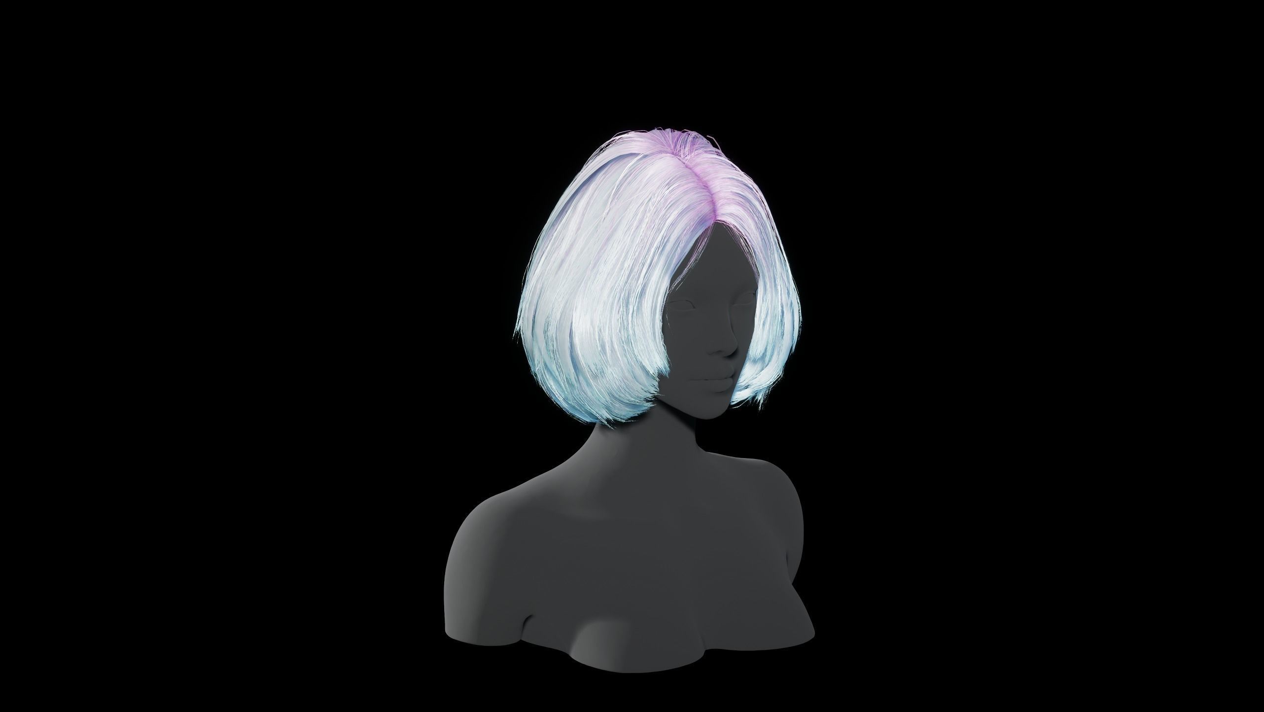 Hairstyle pack x10 pieces Real-Time cards Rigging Skining Low-poly 3D model_47