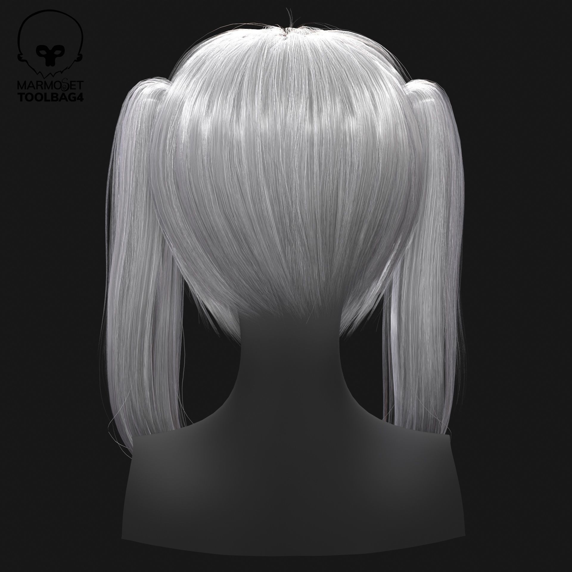 Hairstyle pack x10 pieces Real-Time cards Rigging Skining Low-poly 3D model_27