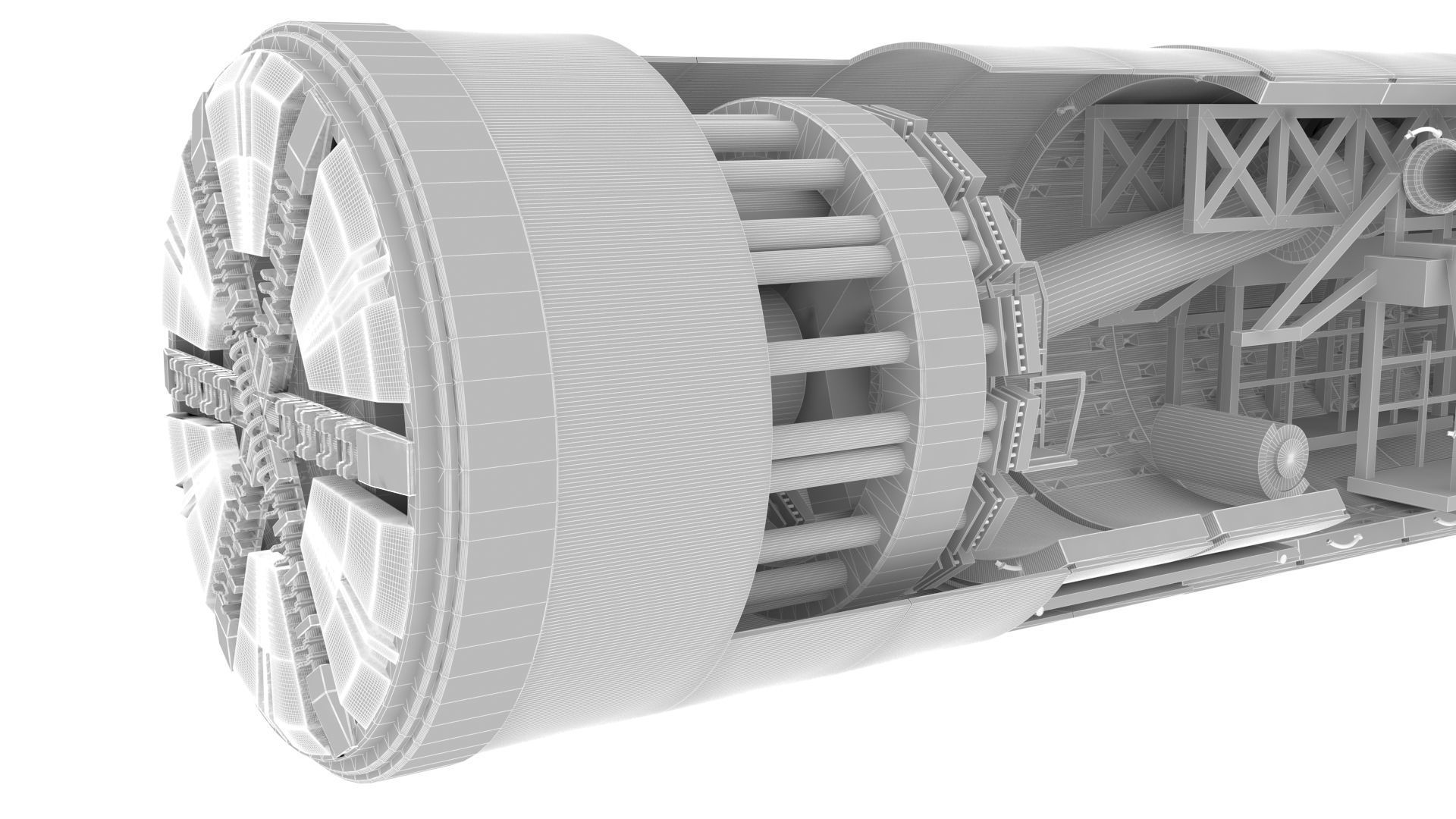 tunnel boring machine 3D model_8