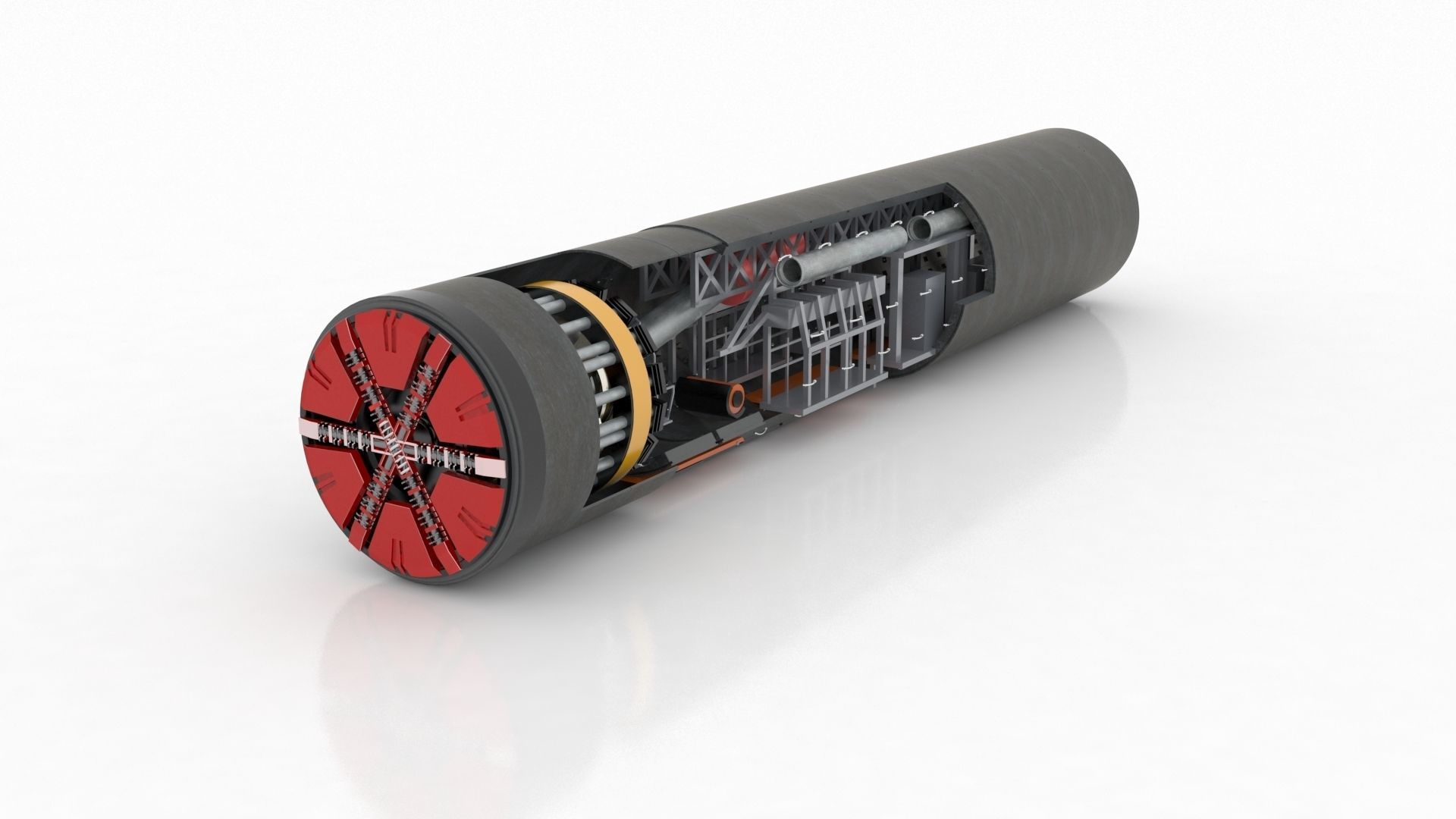 tunnel boring machine 3D model_1