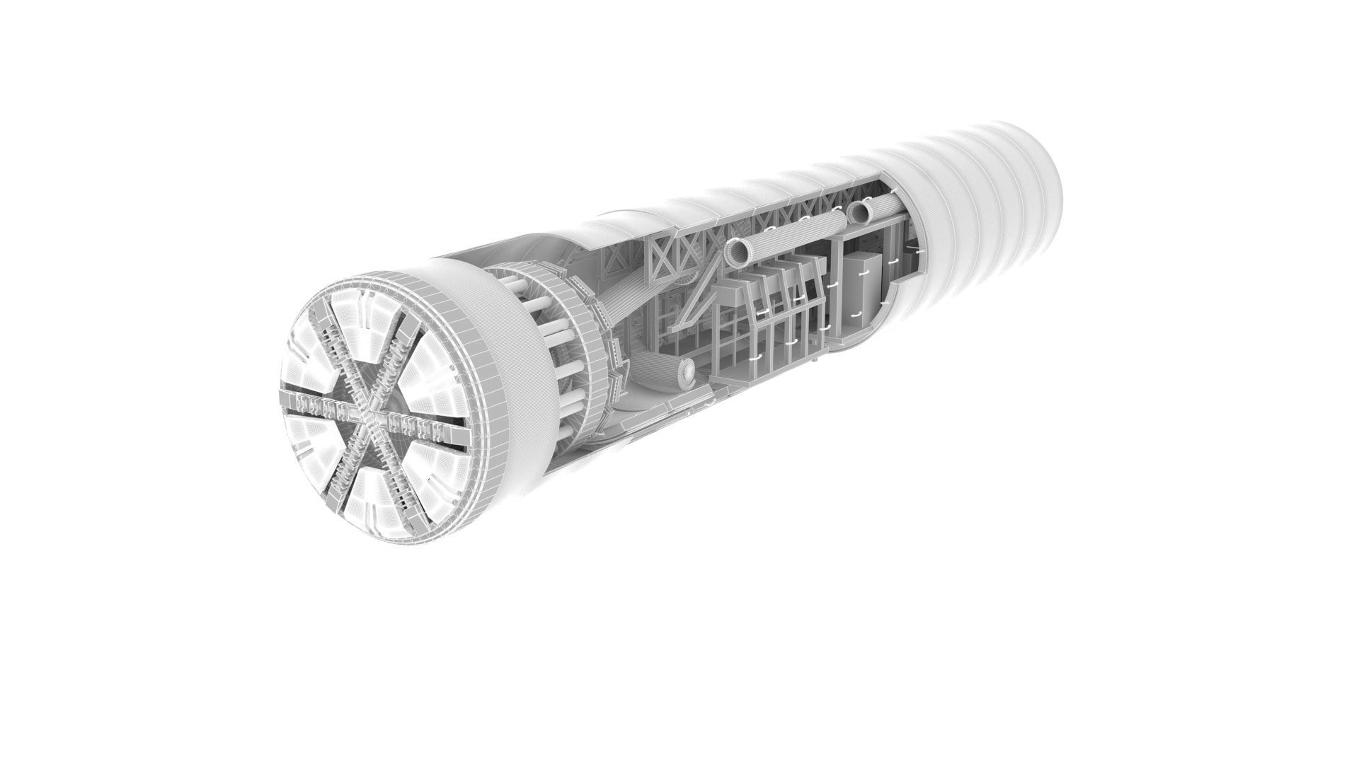 tunnel boring machine 3D model_5