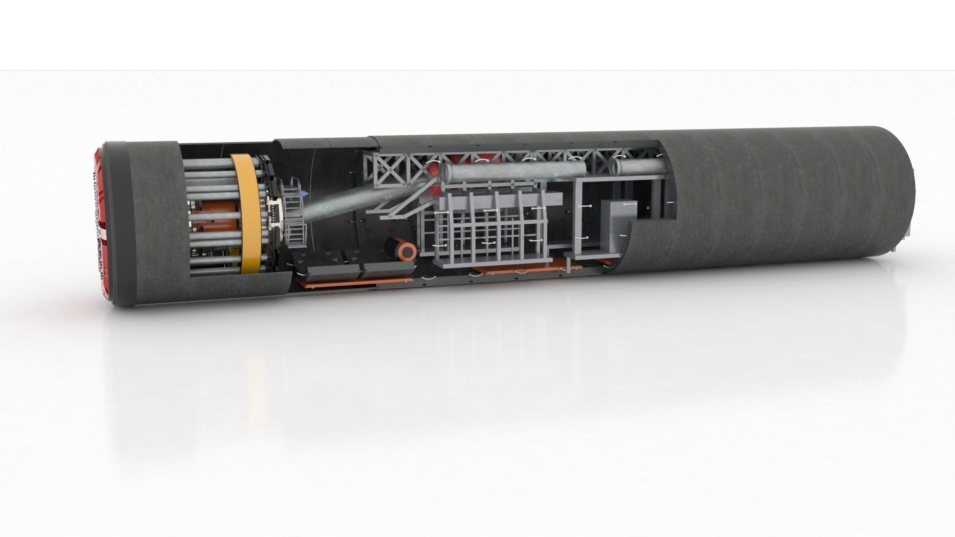 tunnel boring machine 3D model_2