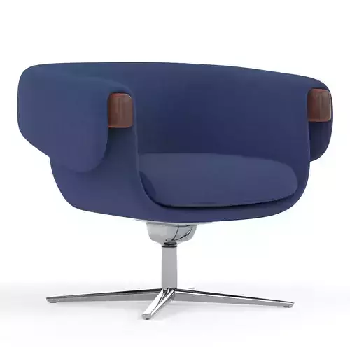 Monica lounge chair with wooden legs