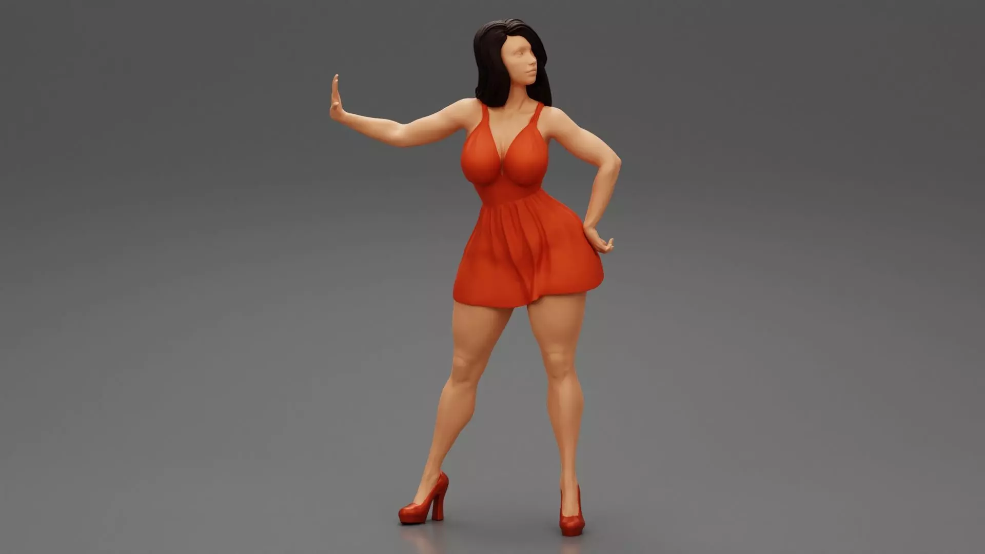 Beautiful Woman Posing Stop Don t Talk With Me 3D print model