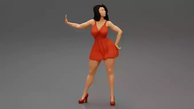 Beautiful Woman Posing Stop Don t Talk With Me 3D print model