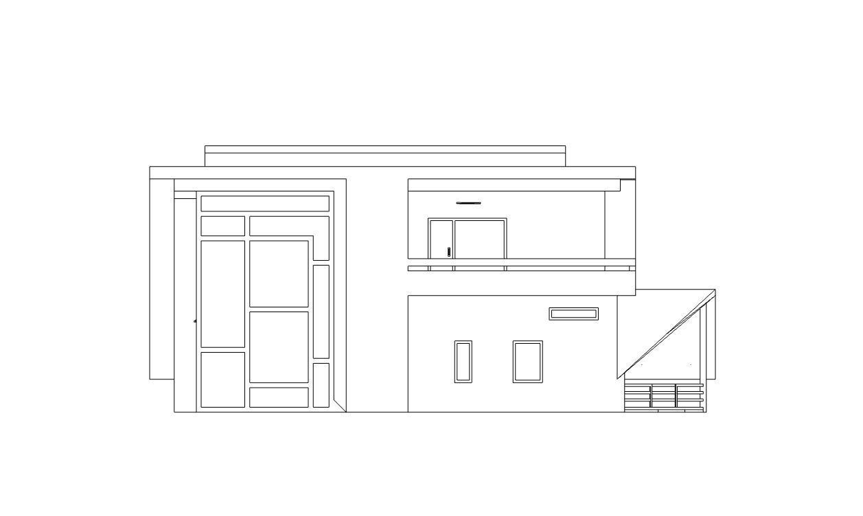 Architectural 3D model modern house with roof 3D model_18