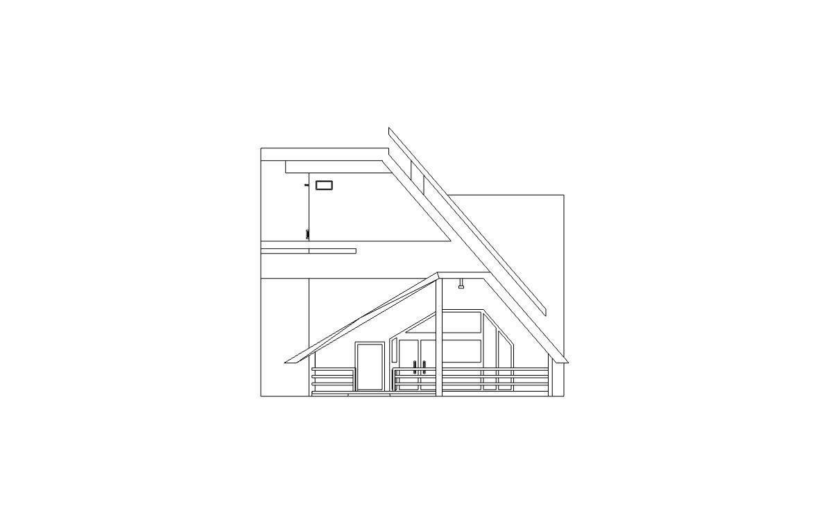 Architectural 3D model modern house with roof 3D model_16
