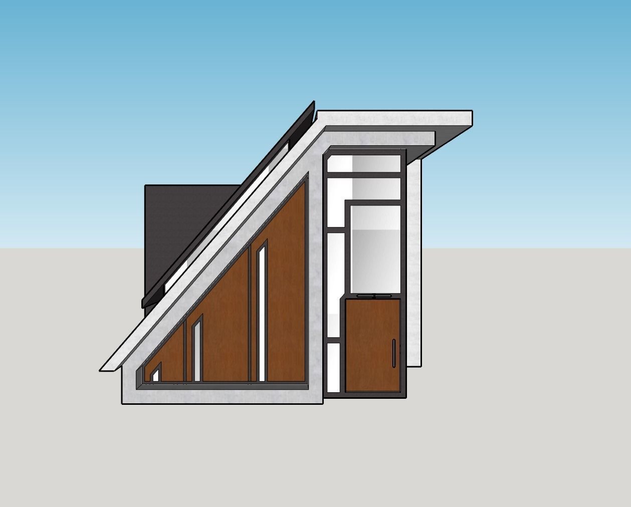 Architectural 3D model modern house with roof 3D model_8