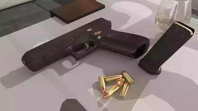 GUN GLOCK17 GEN 5 Low-poly 3D model