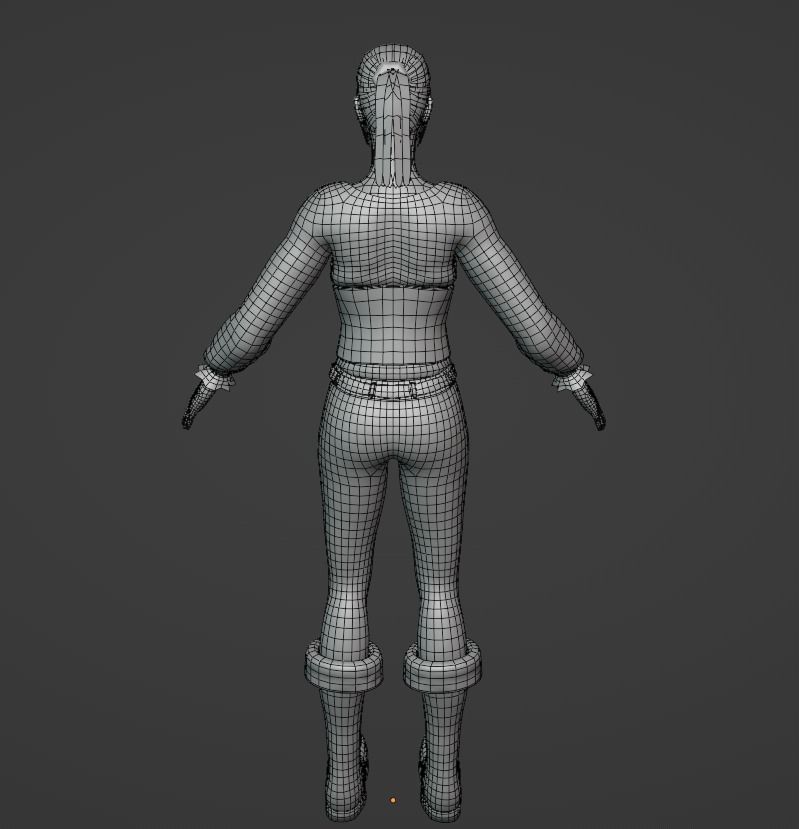 Female adventurer - base mesh included Low-poly 3D model_9