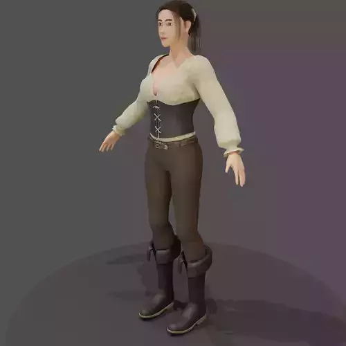 Female adventurer - base mesh included Low-poly 3D model