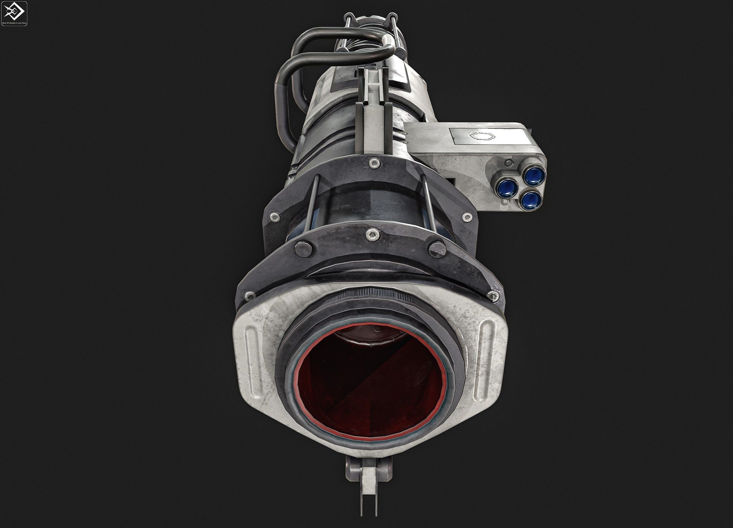 Sci-fi Rocket Launcher Low-poly 3D model_11