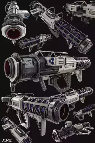 Sci-fi Rocket Launcher Low-poly 3D model