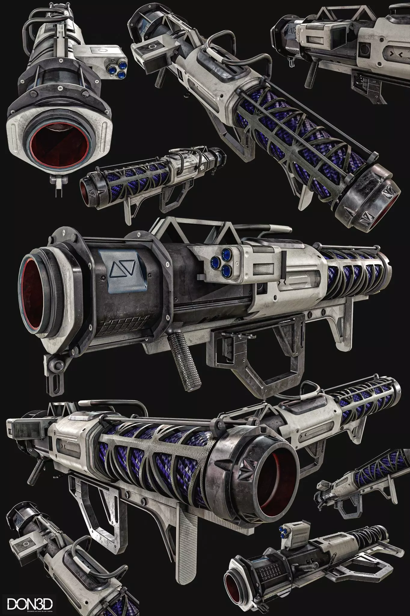 Sci-fi Rocket Launcher Low-poly 3D model_0