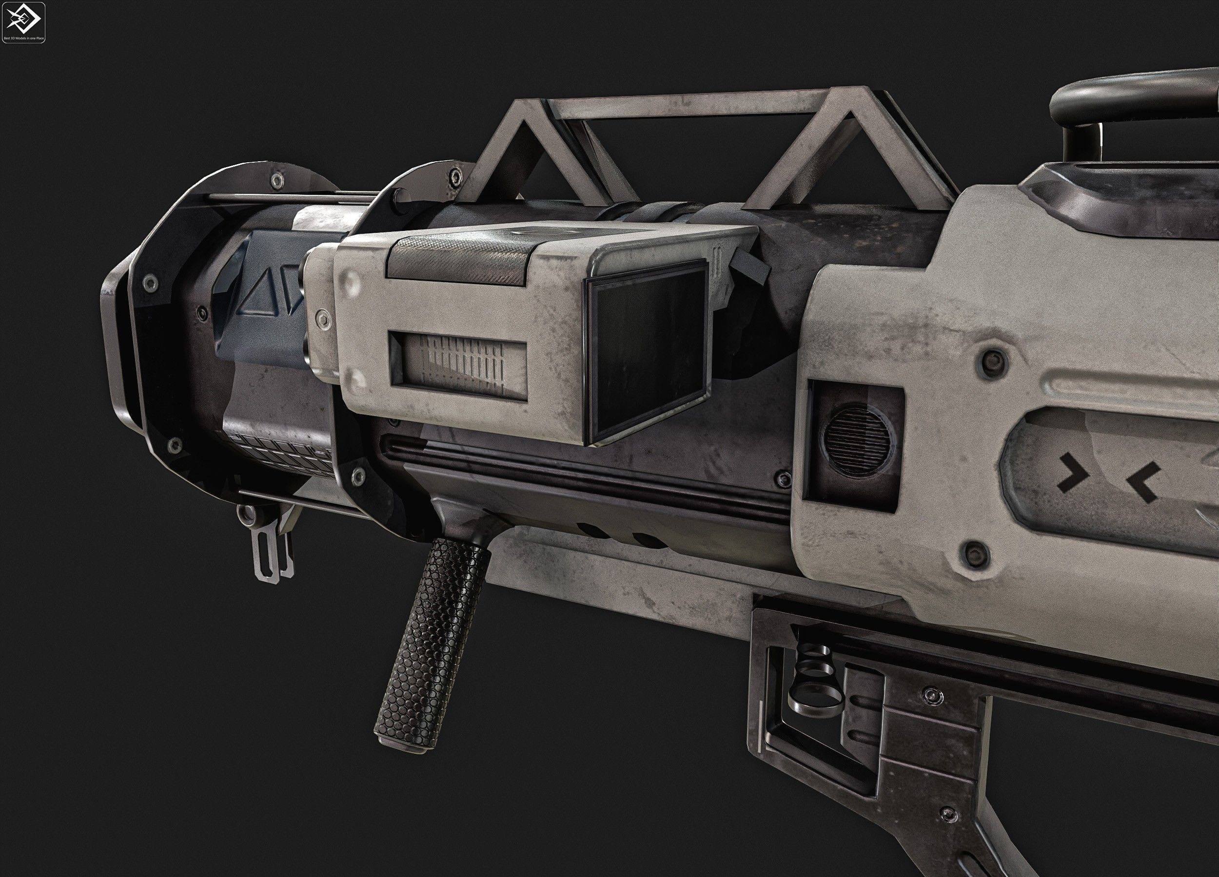 Sci-fi Rocket Launcher Low-poly 3D model_9
