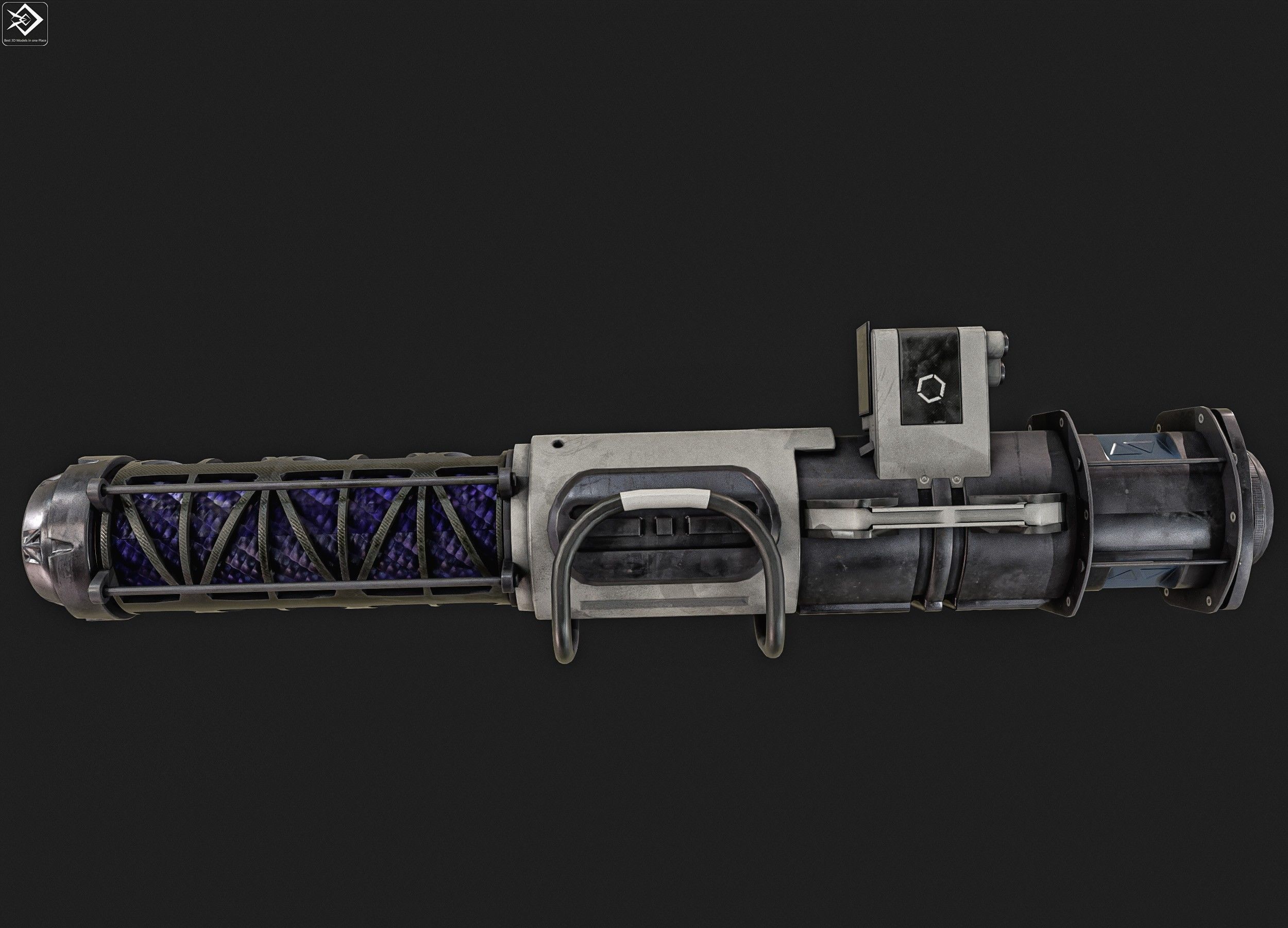 Sci-fi Rocket Launcher Low-poly 3D model_6
