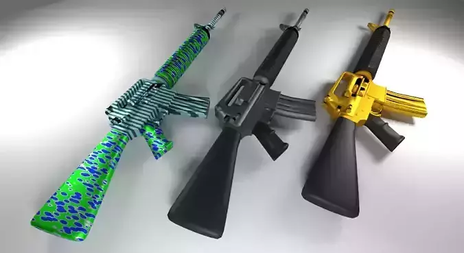 M-16- rifle Low-poly 3D model