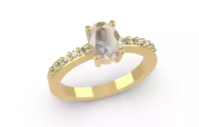Oval stone ring