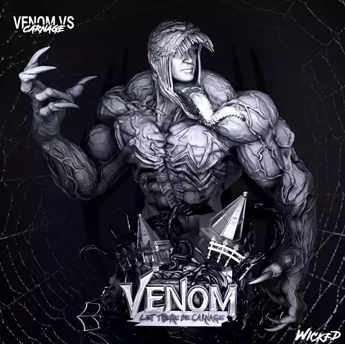 Wicked Marvel Venom Bust 3D print model
