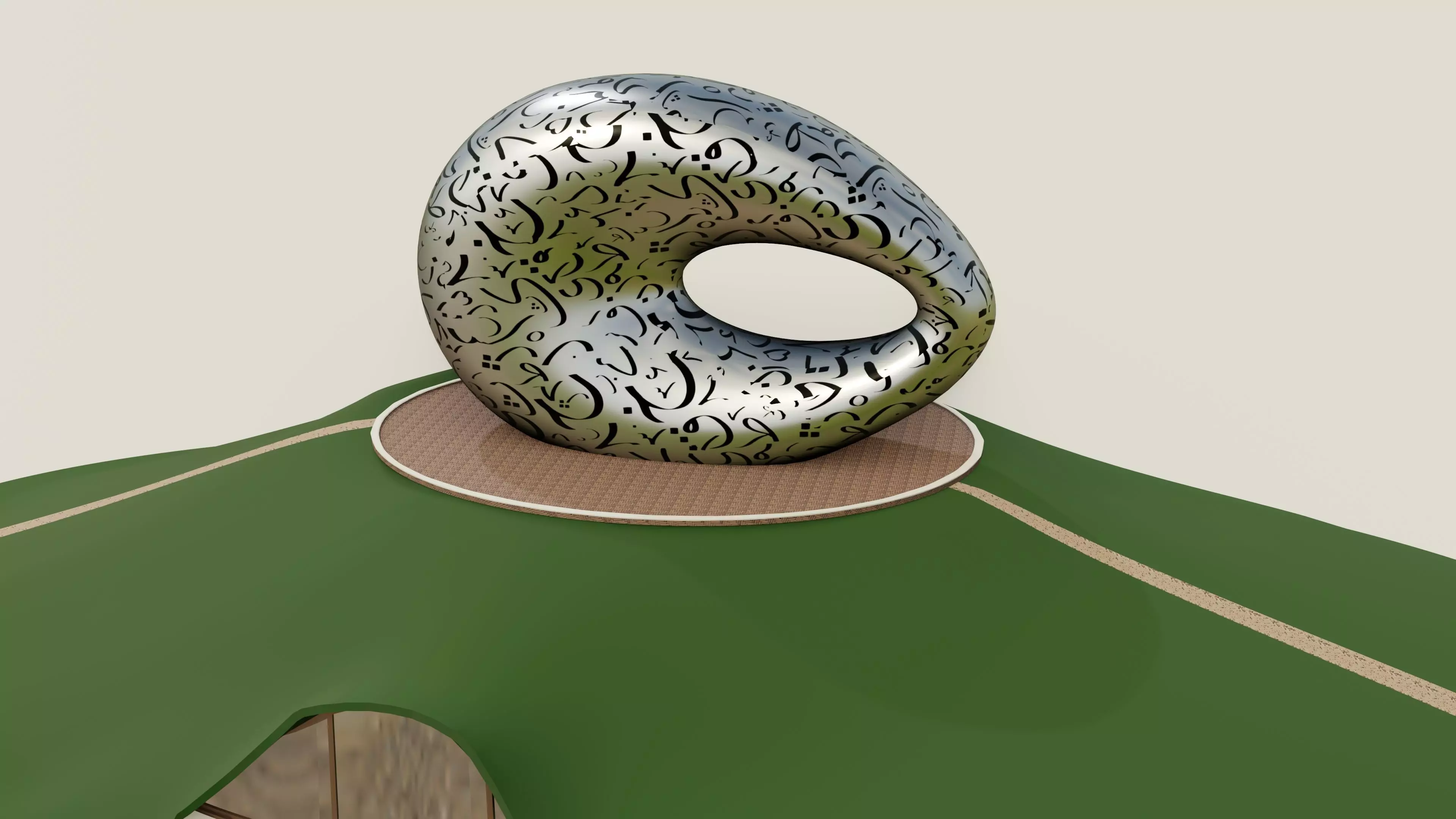 Museum of the future building Free low-poly 3D model_0