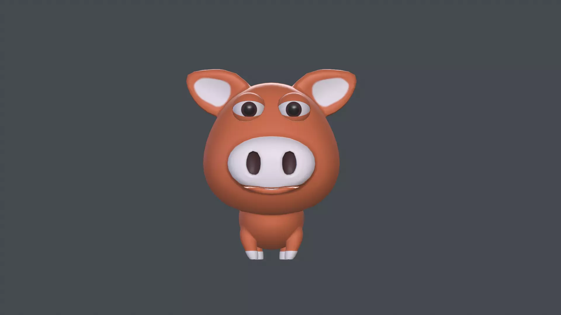 Pig animal cartoon model Free low-poly 3D model