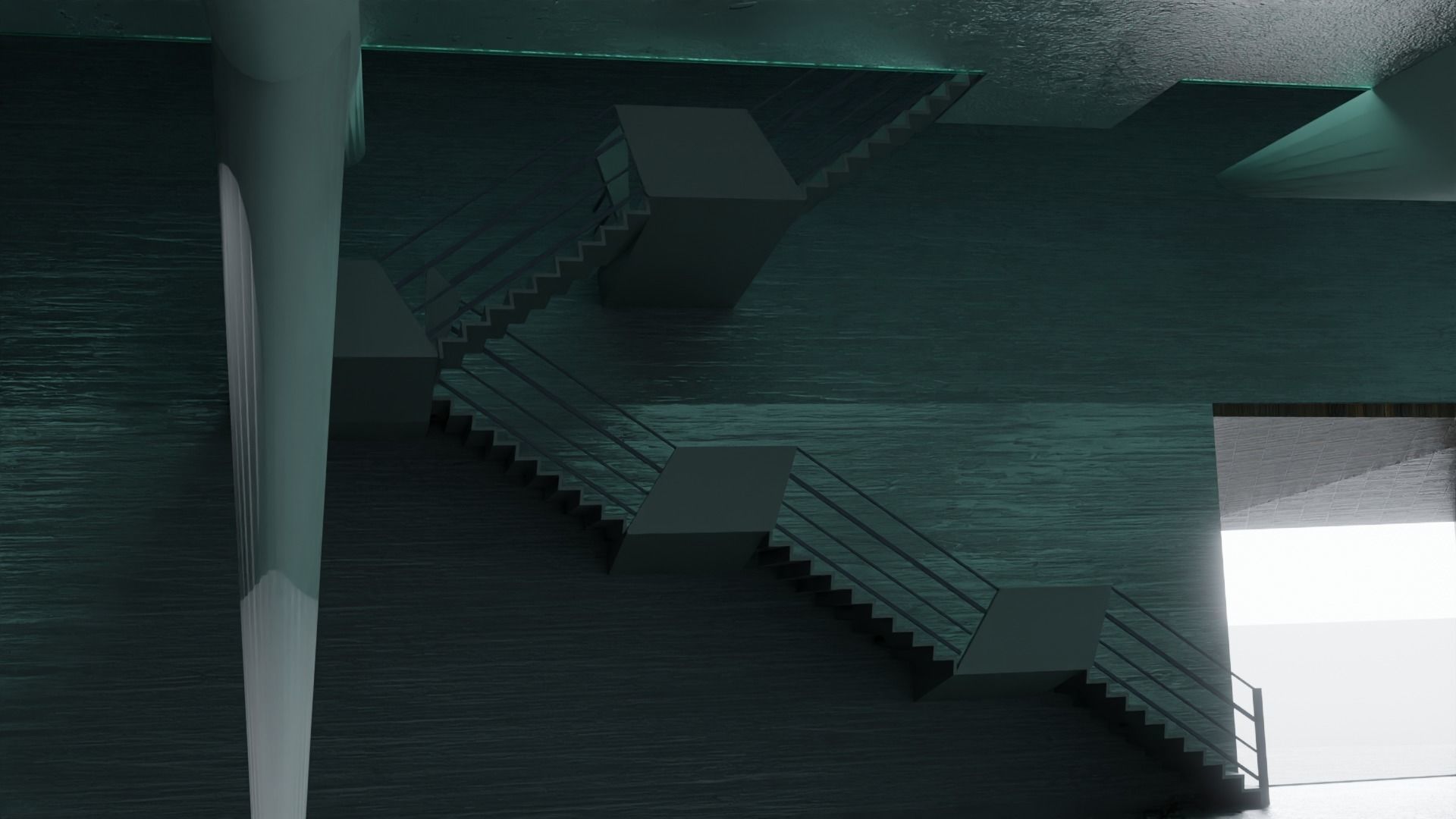 modern warehouse raum H2 - connectable to the old warehouse H1 Low-poly 3D model_9