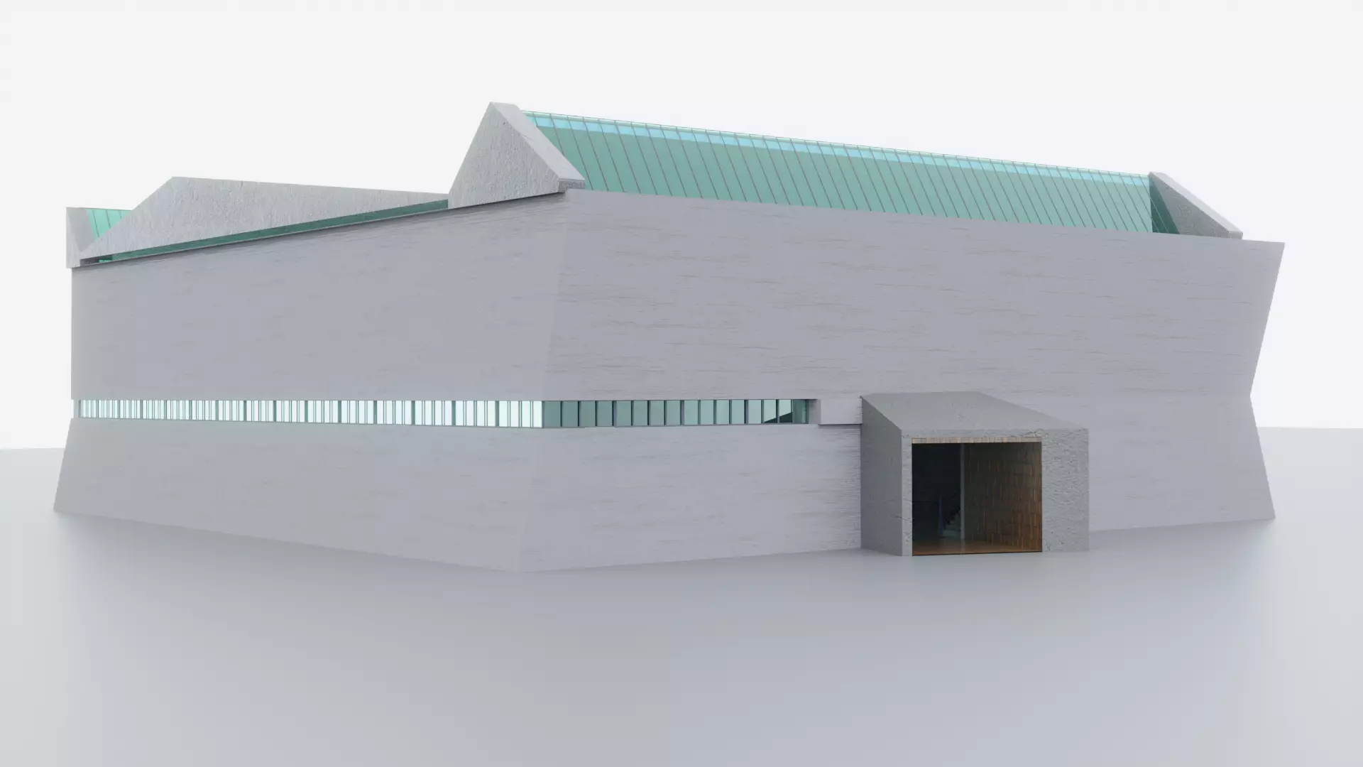 modern warehouse raum H2 - connectable to the old warehouse H1 Low-poly 3D model_0