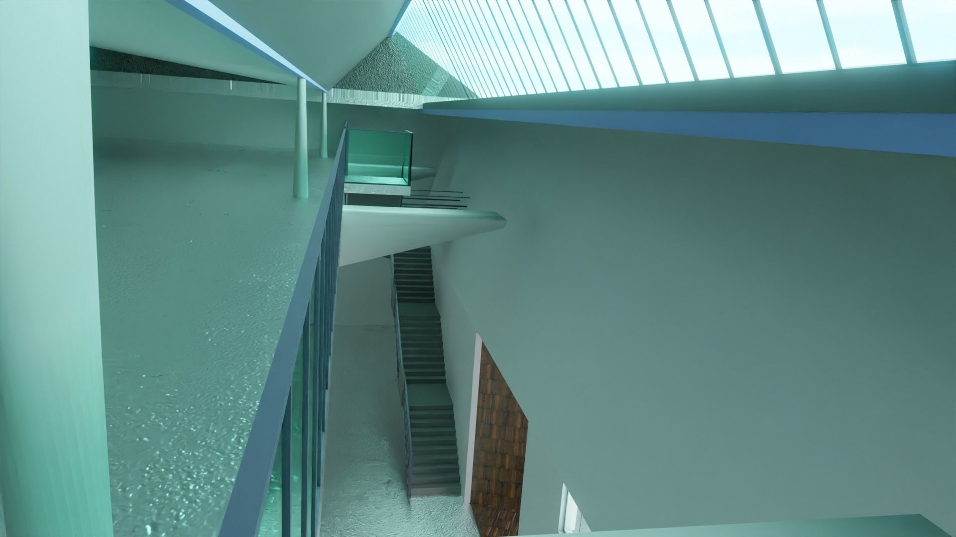 modern warehouse raum H2 - connectable to the old warehouse H1 Low-poly 3D model_12